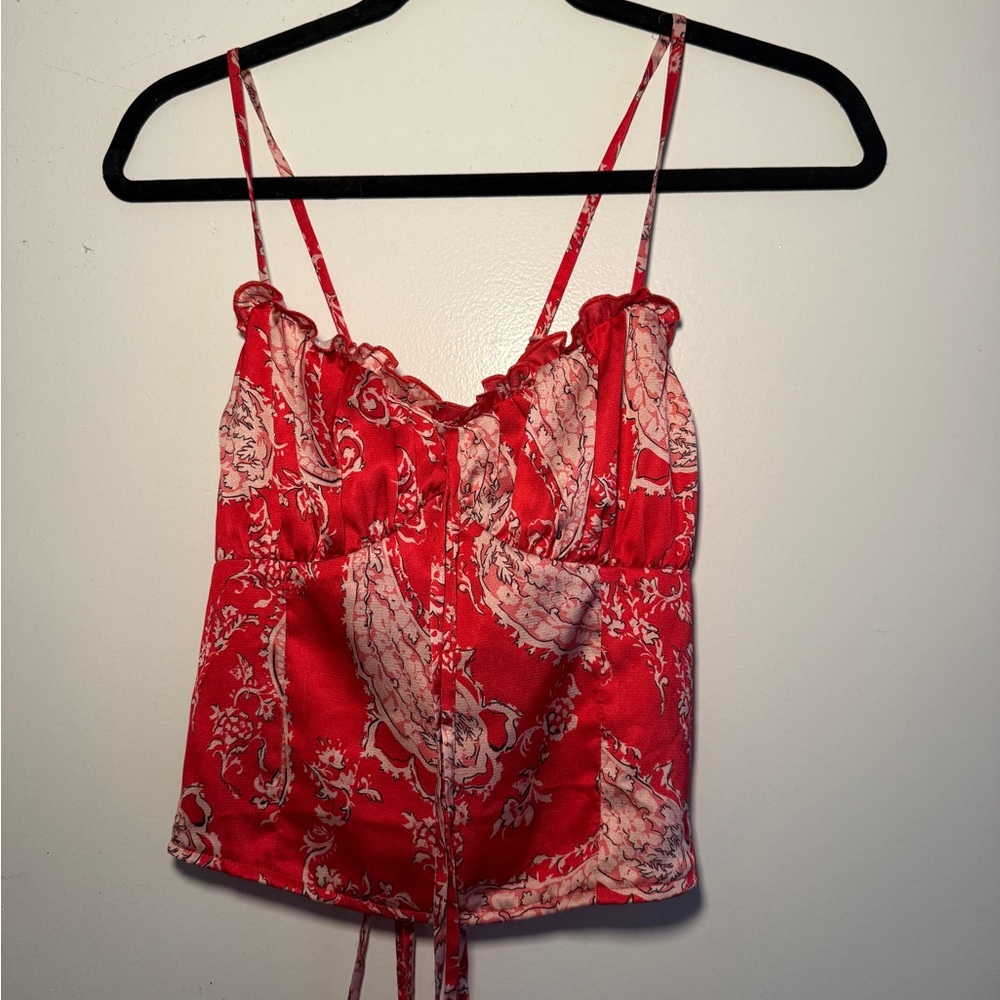 Elegant Red Paisley Women's Blouse